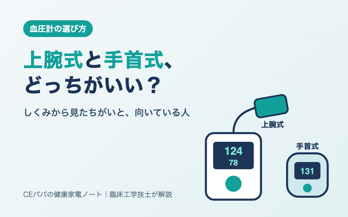血圧計は上腕式と手首式どっちがいい？